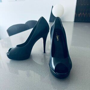 Cole Haan Nike Air Worn Once Black Platform Peep Toe Pumps Size 6